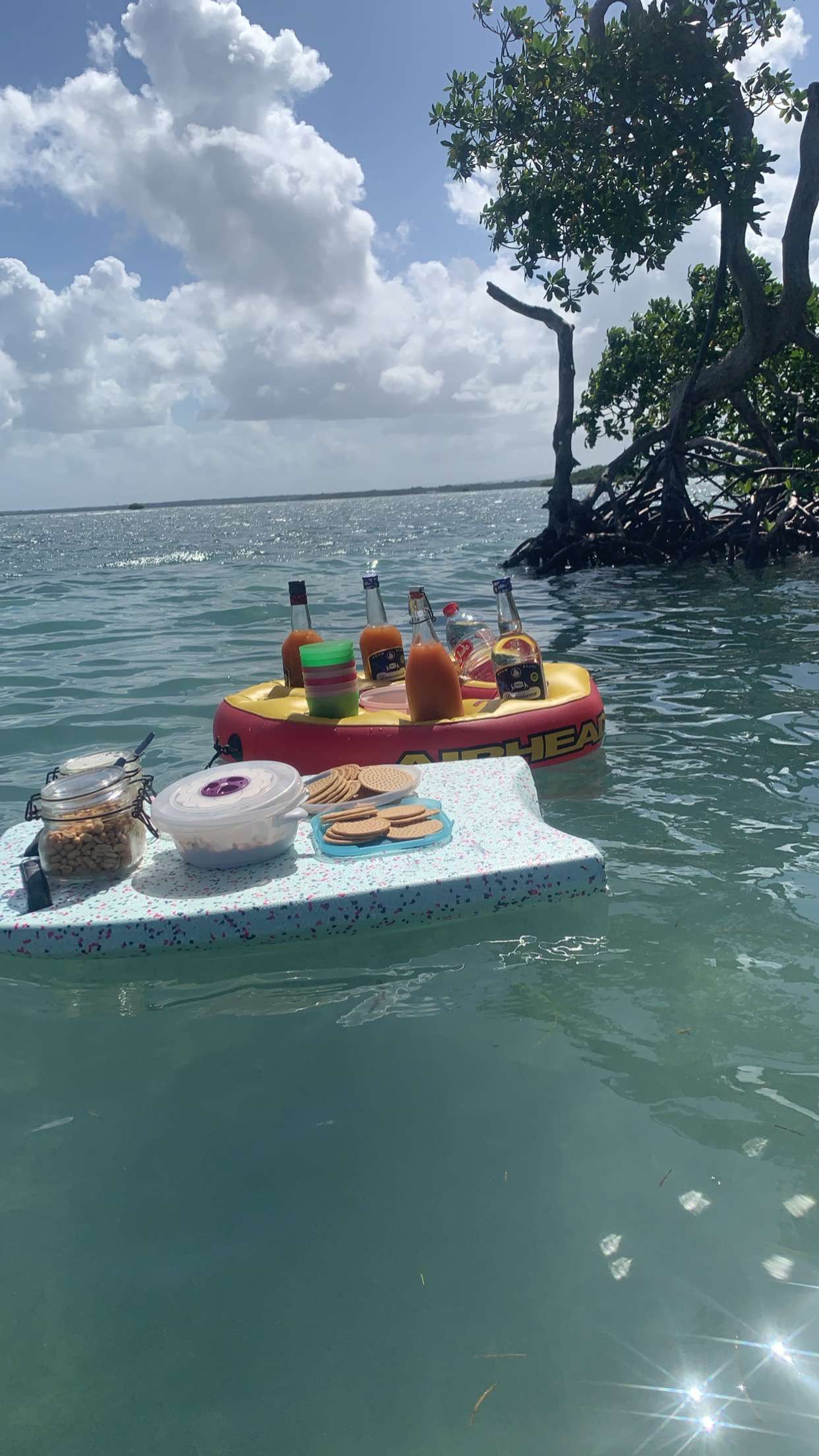 Apéro flottant en mangrove